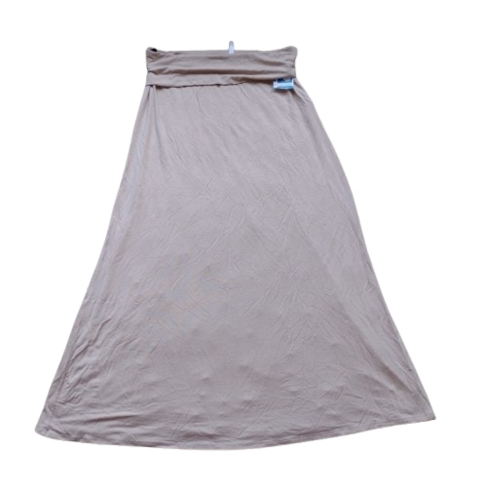 Azules Beige Maxi Skirt Made in USA Rayon Blend Boho A-Line NEW